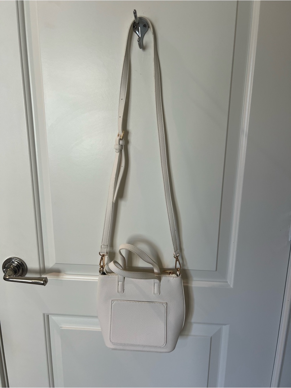 Mali + Lili White Crossbody Tote Bag with Top Handles